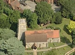Shiplake church from the air